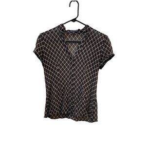 Black and White Checkered Women's Top